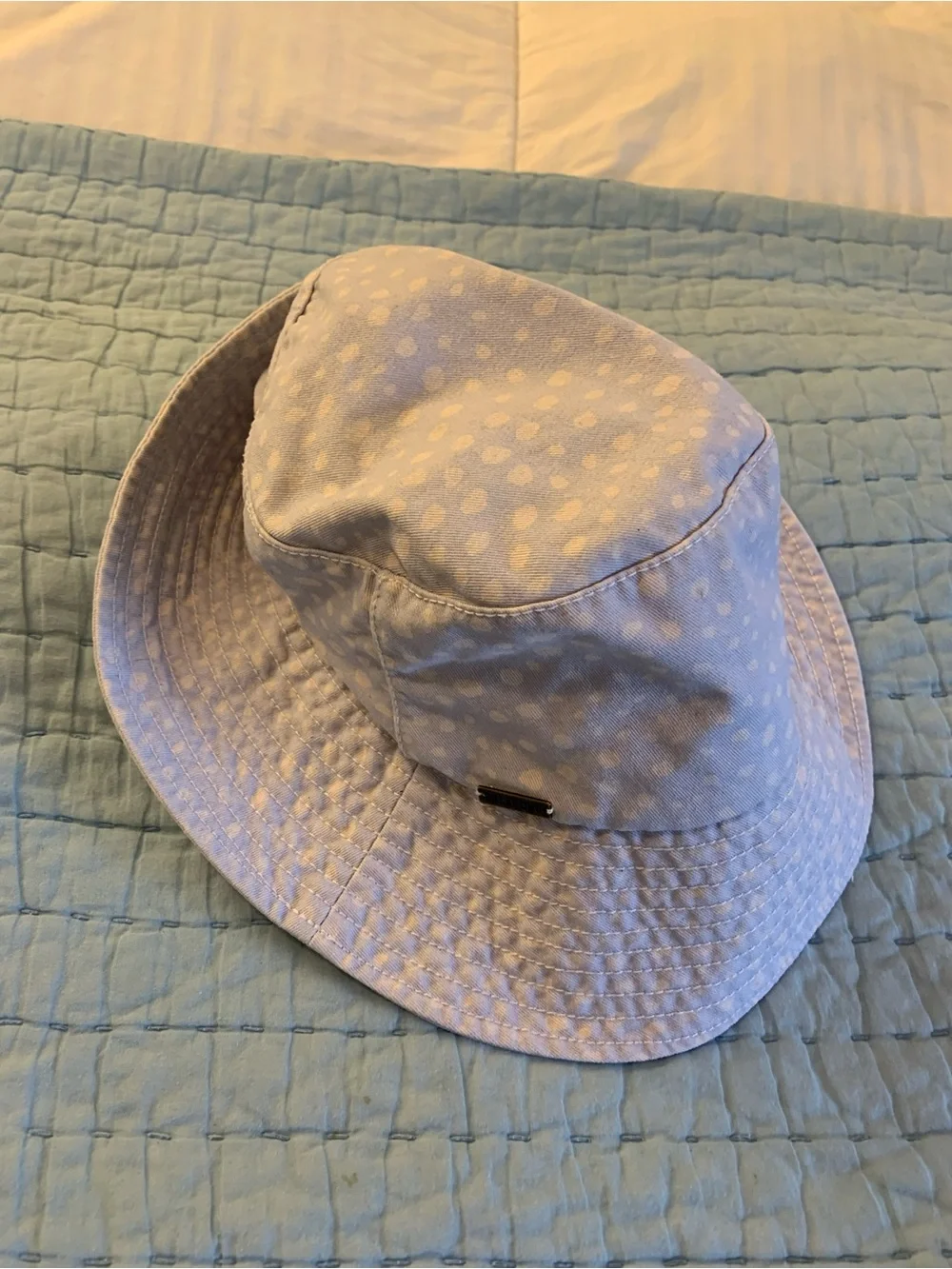100% Cotton Billabong Lavender and White Polka Dot Bucket Hat